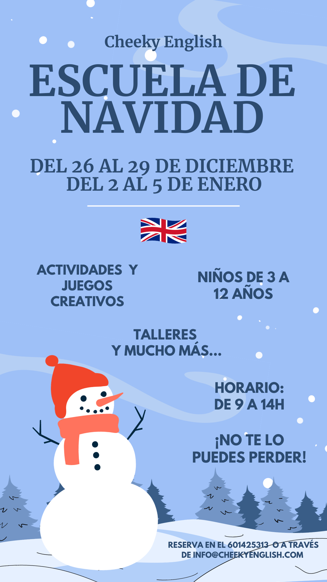 Academia de inglés en Murcia Winter School 2023 Instagram Story 2