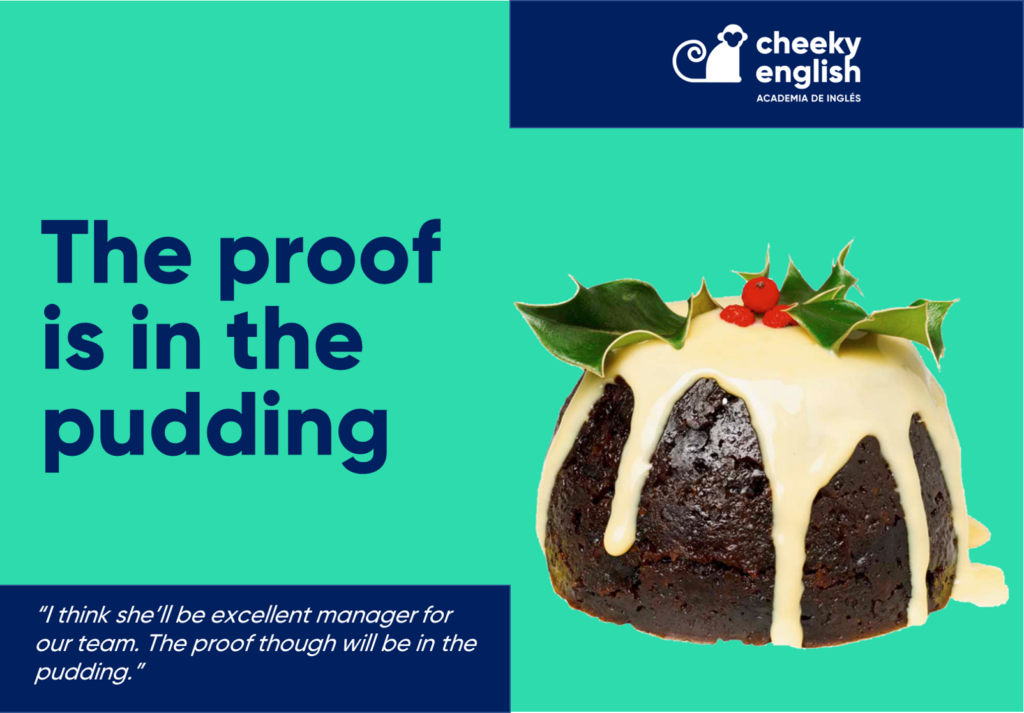 proof is in the pudding idiom