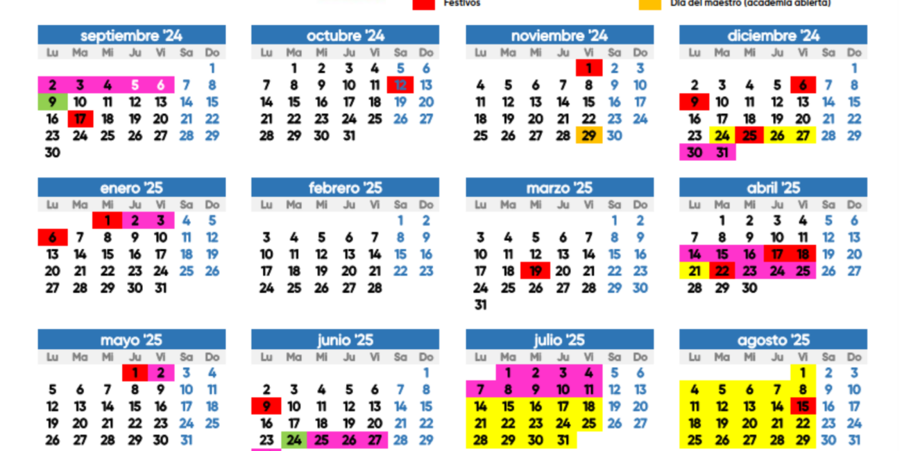 Cursos de inglés con profesor nativo Calendario academico 2024 2025 Cheeky English