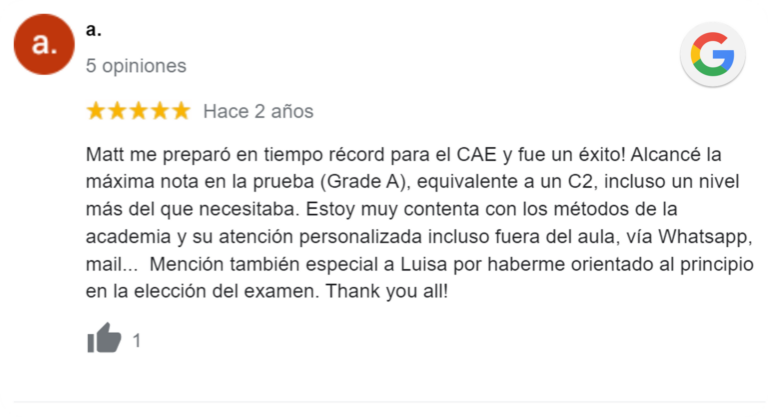 reseña adultos clases de inglés 3