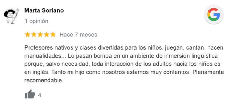 reseña niños clases de inglés 4