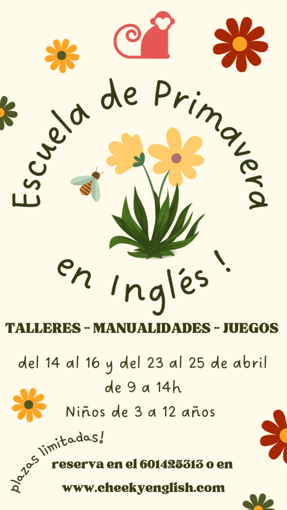 Escuela de primavera en Inglés Talleres - actividades manualidades - juegos abril 2025