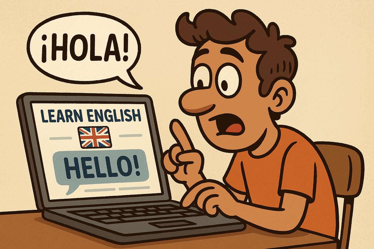 Cursos de inglés con profesor nativo Errores comunes que comete un hispanohablante en inglés Cursos de inglés con profesor nativo cartoon spanish student