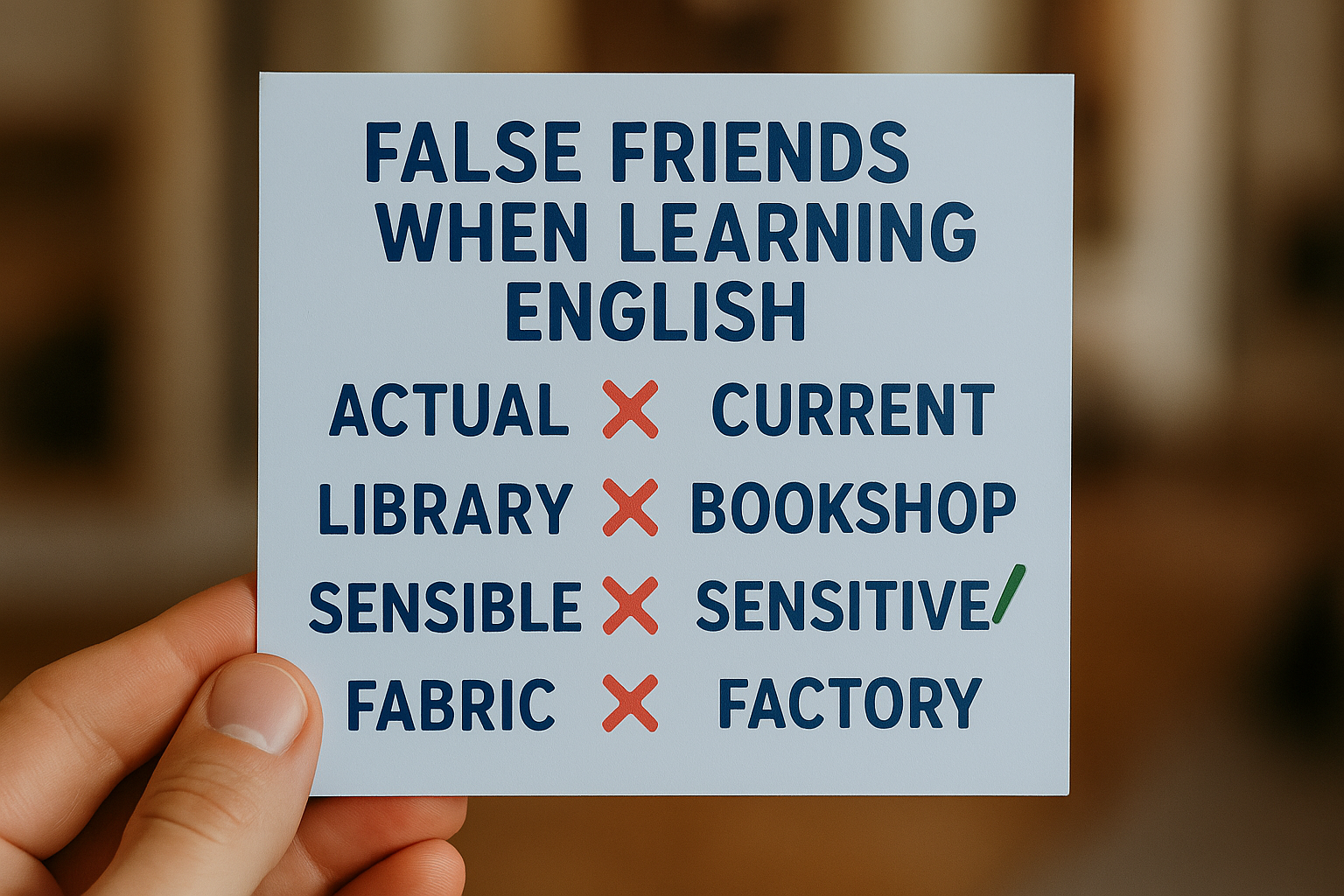 Cursos de inglés con profesor nativo False Friends en el Inglés Cursos de inglés con profesor nativo false friends