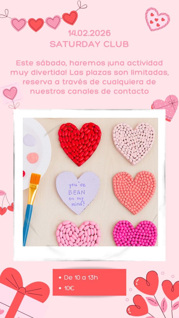 Cursos de inglés con profesor nativo Saturday Club San Valentin 2026