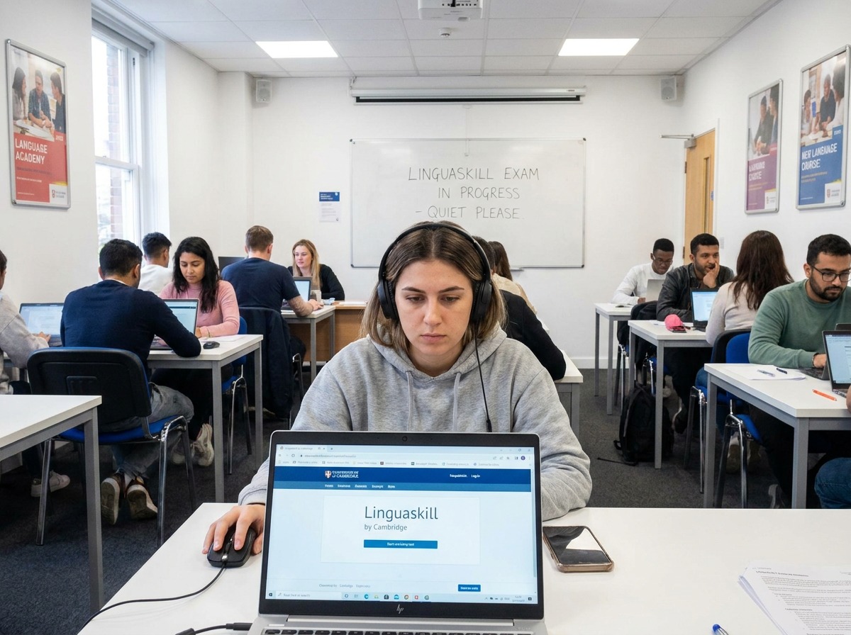 Estudiante realizando examen de inglés en Murcia en Cheeky English.