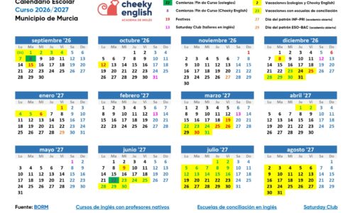 Calendario Escolar de Murcia 2026 2027